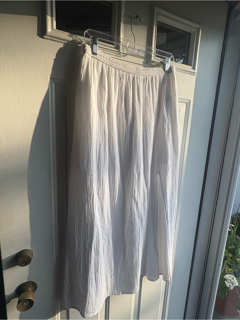 J.Crew Re-Imagined Cotton Crinkle Gauze Maxi Skirt White Ivory Viscose Lined S - Picture 4 of 8